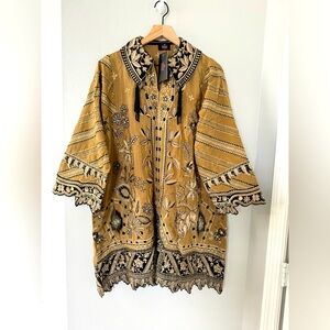 Black silk shalwar kameez with embroidery